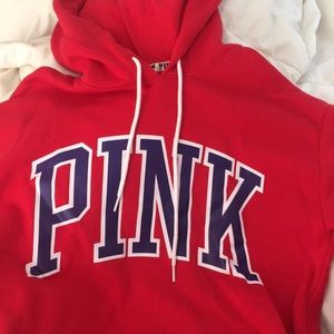 Pink pull over hoodie